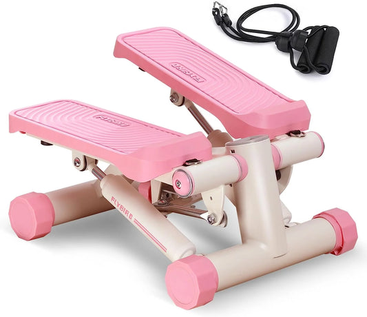 Stepper for Exercise, Portable Mini Stepper Exercise Machine with Resistance Bands, Adjustable Stair Stepper with 330LBS Loading Capacity